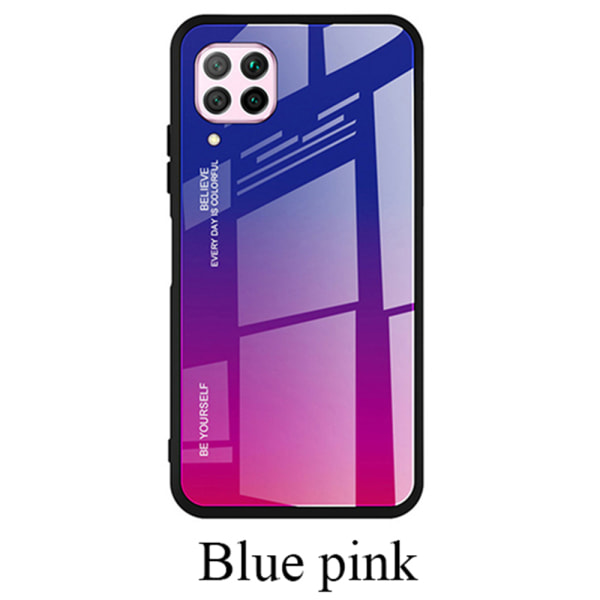 Huawei P40 Lite - Gennemtænkt stilfuldt cover Blå/Rosa