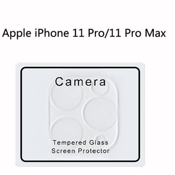 iPh 11 Pro Max 2-PACK bagkamera objektivdæksel 9H 2.5D FullCover Transparent/Genomskinlig