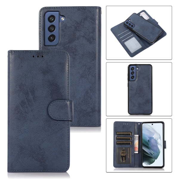 Samsung Galaxy S21 FE - Praktisk lommebokdeksel (LEMAN) Marinblå