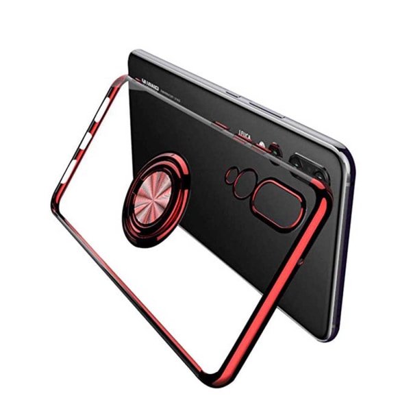 Huawei P20 - Stilig silikondeksel med ringholder Röd
