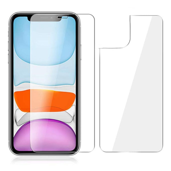 iPhone 11 Pro 3-PACK edessä ja takana 2.5D näytönsuoja 9H HD-Clear Transparent/Genomskinlig