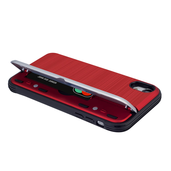 iPhone XS Max - Gjennomtenkt deksel med kortspor Röd