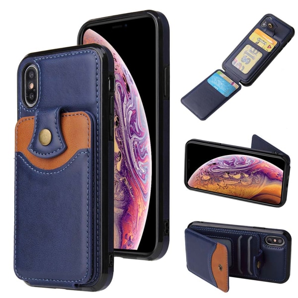 iPhone XR - Professionellt Skyddsskal med Kortfack Mörkbrun Mörkbrun