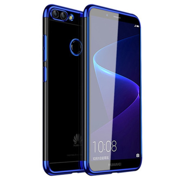 Huawei P Smart 2018 - Effektivt silikonecover med ringholder Blå