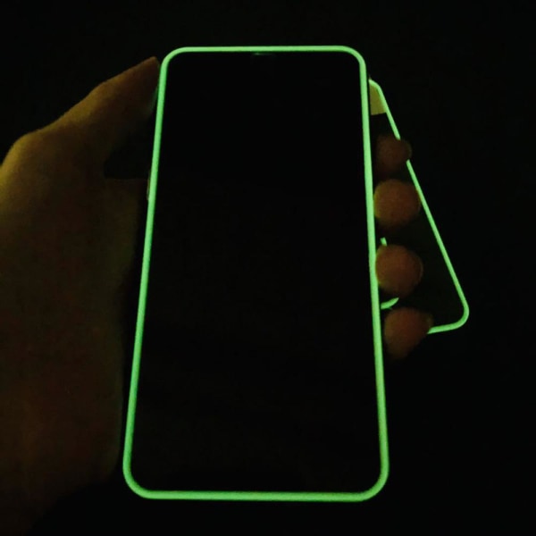 iPhone XR skjermbeskytter lysende ramme 9H 0,3 mm Självlysande