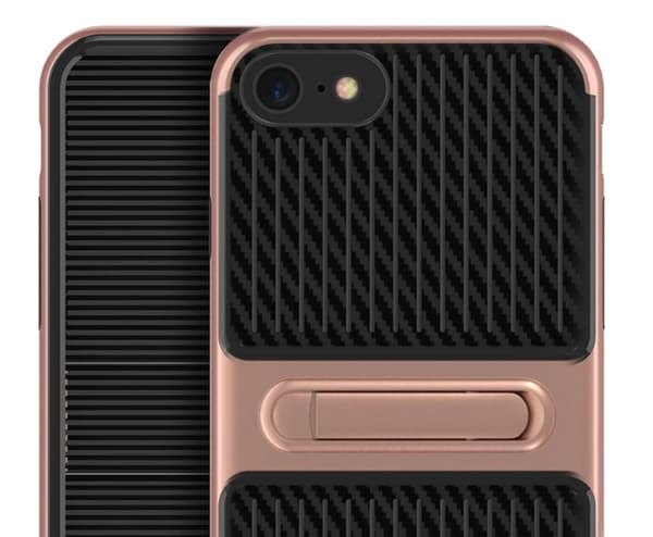 iPhone 8 PLUS - Stötdämpande Hybridskal i Karbon av FLOVEME Grå