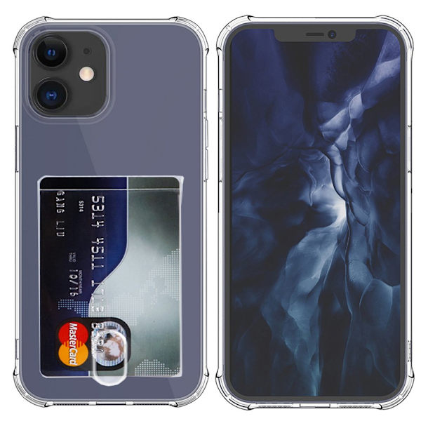 iPhone 12 - Skyddande Floveme Skal med Korthållare Transparent
