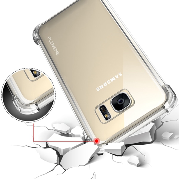 GALAXY S7 EDGE - Älykäs silikonipeite erittäin paksut kulmat Silver/Grå