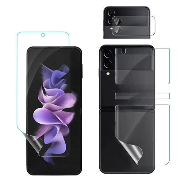 3-PACK Samsung Z flip 4 - Hydrogel Skärmskydd (inkl kameraskydd) Transparent