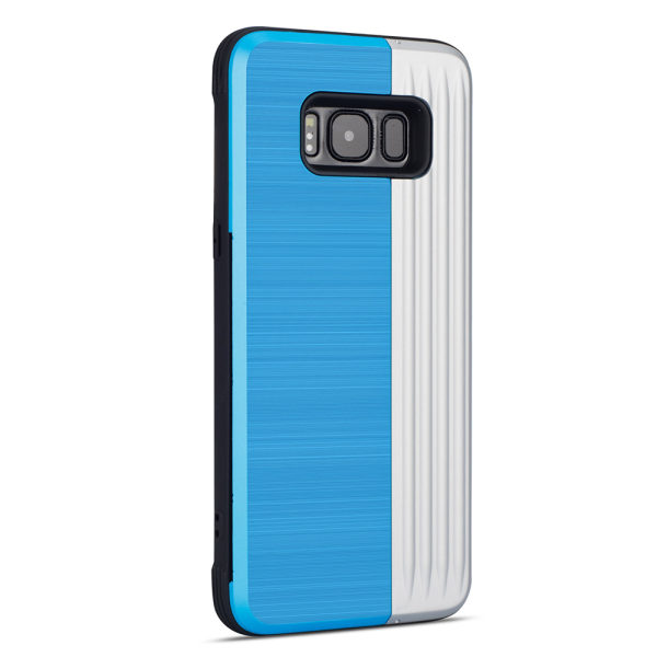 Tyylikäs kansi korttitelineellä Samsung Galaxy S8+:lle (LEMAN) Blå