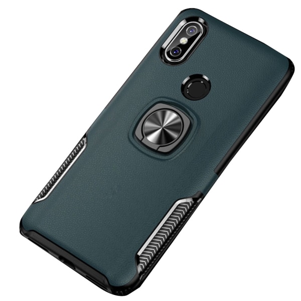 Huawei P20 Lite - Stilfuldt cover med ringholder (LEMAN) Mörkblå