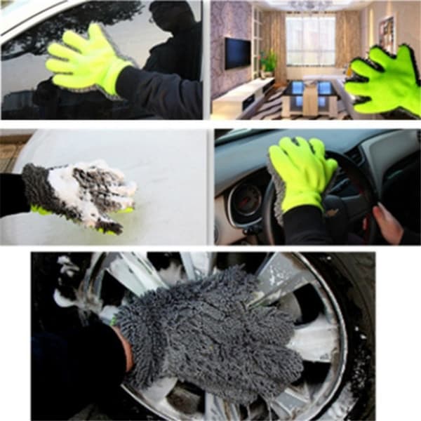 Smidig One Size Microfiber Rengöringshandske för Fordon Grön