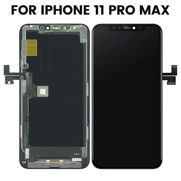 GW Soft OLED LCD & Pekskärm Digitizer AAA+++ iPhone 11 Pro Max Svart