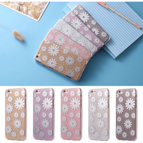 iPhone 6/6S Stilfuldt Crystalflower etui TILBUD! Silver