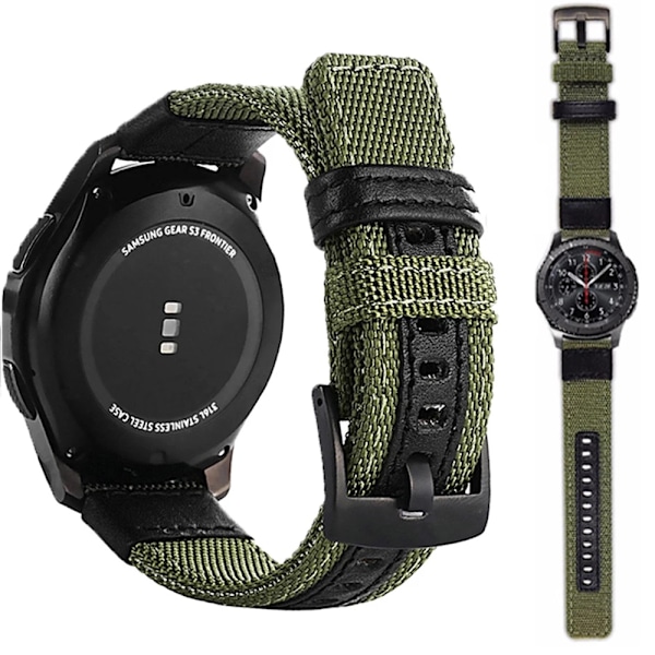 Mukavat nailonrannekkeet - Samsung Galaxy Watch S3 Frontier Kaffe 22mm