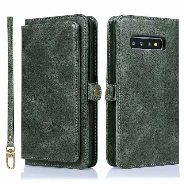 Samsung Galaxy S10 - Kraftig Smart Wallet-etui Mörkblå