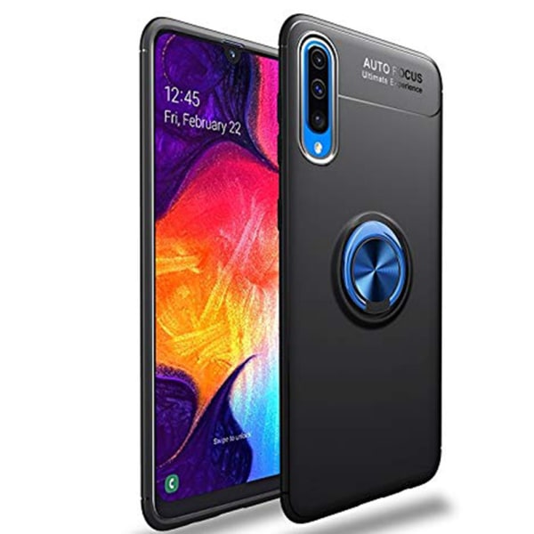 Stötdämpande Skal med Ringhållare - Samsung Galaxy A50 Svart/Röd Svart/Röd