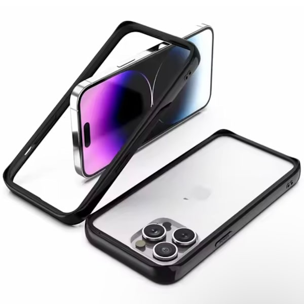 Lyxigt Matt Skal med Stötskydd för iPhone 15 Pro Mörkblå
