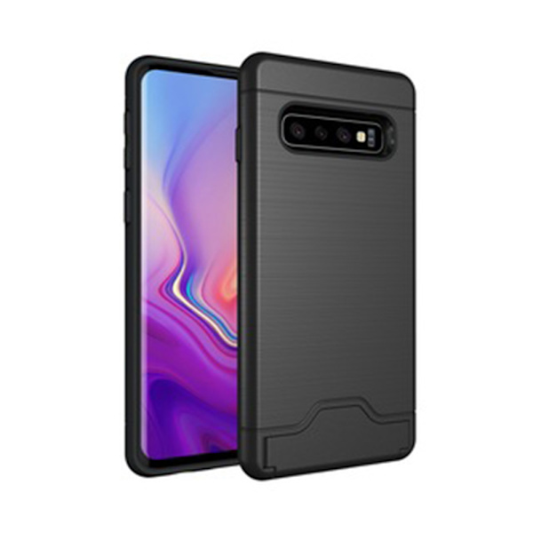 Elegant Smart Skal med Kortfack - Samsung Galaxy S10 Plus Grå