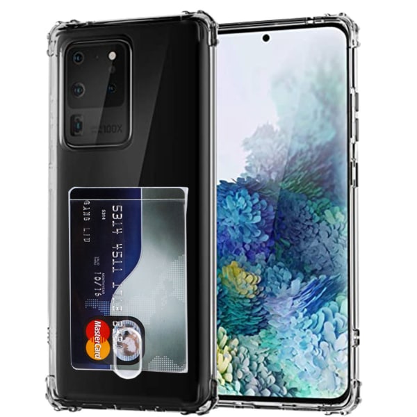 Samsung Galaxy S20 Ultra - Tehokas Floveme-kotelo korttitelineellä Transparent/Genomskinlig