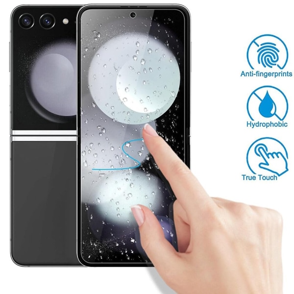 2 kpl Galaxy Z Flip 5 - 1 setti Hydrogel näytönsuoja Päänäyttö+Ba