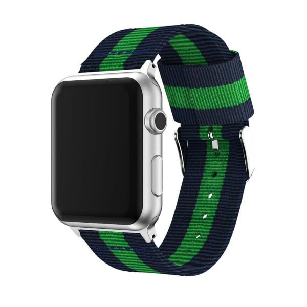 Apple Watch 4 - 40 mm - Armbånd i nylon og rustfrit stål Grön/Vit/Röd