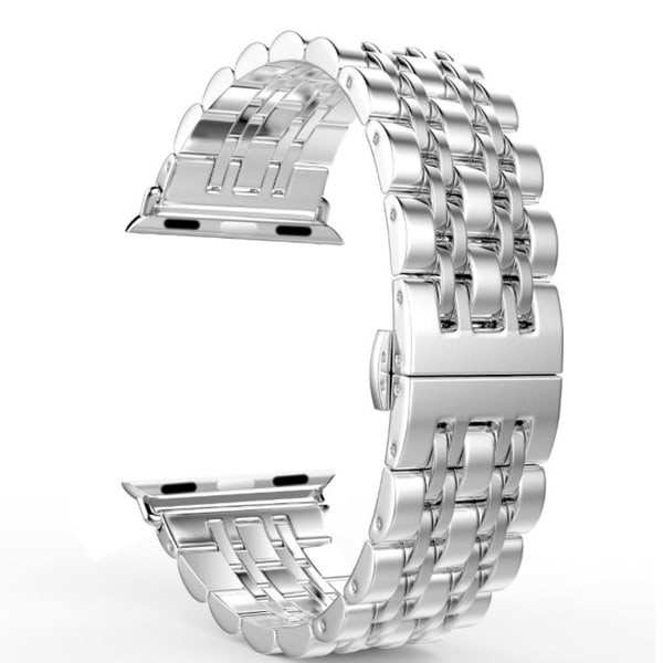 Apple Watch 4 - 40 mm - Eksklusivt Stilfuldt stålled Silver-Rosé