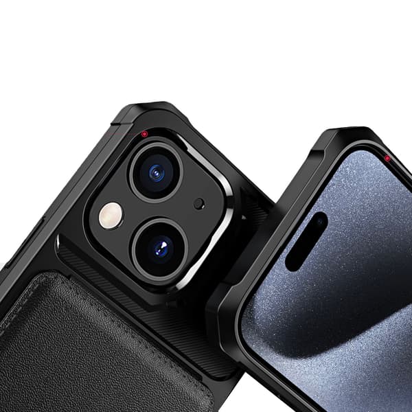 iPhone 15 UP Down Leather Flip Card Wallet - Slankt och skyddande
