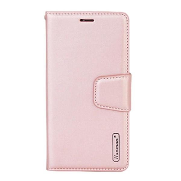iPhone 12 - beskyttende elegant lommebokdeksel (Hanman) Rosaröd