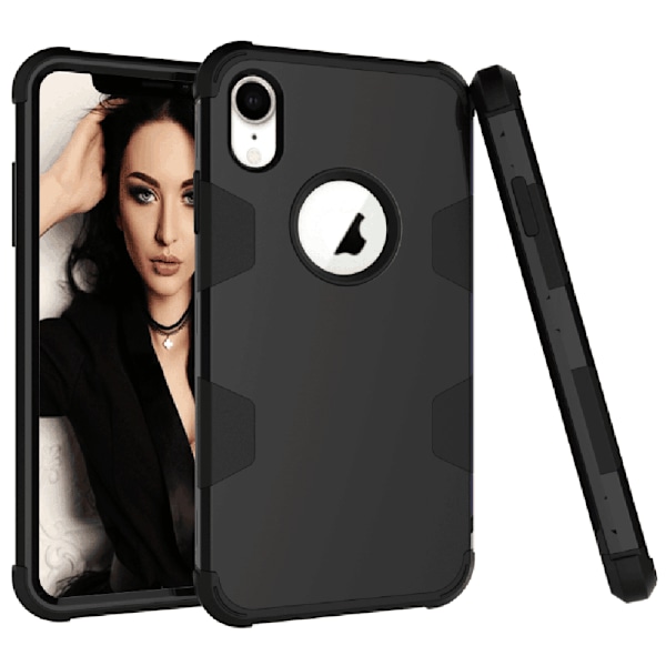 Smart och Stötdämpande Hybridskal (LEMAN) iPhone XR Rosa/Svart