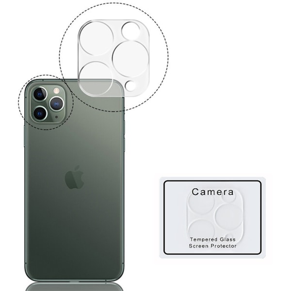 iPhone 11 Pro skærmbeskytter til bagkameraobjektiv 9H 2.5D FullCover Transparent/Genomskinlig