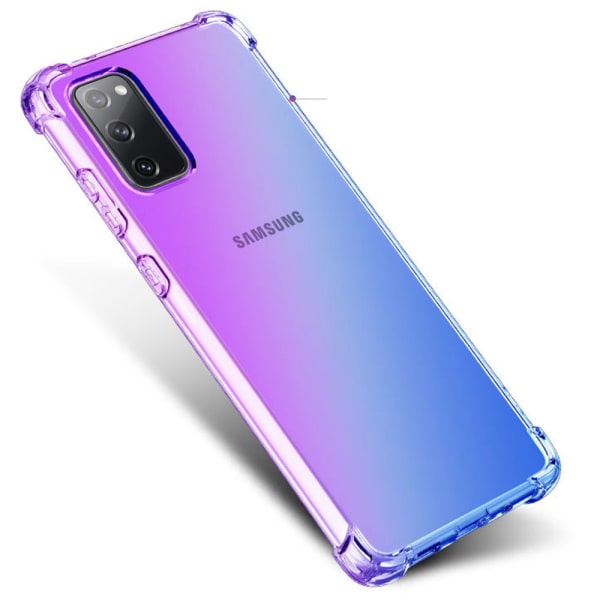 Samsung Galaxy S20 FE - Stötdämpande Silikonskal i Coola färger Blå/Rosa