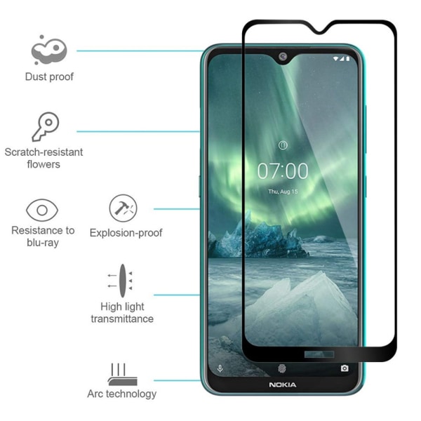 Nokia 6.2 3-PACK Skärmskydd 2.5D 9H 0,3mm HD-Clear Svart