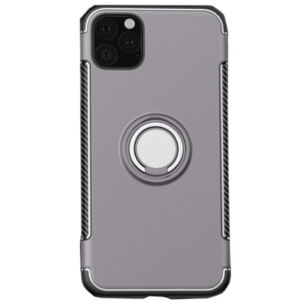 iPhone 11 Pro Max - Praktiskt Skal med Ringhållare Silver