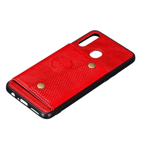 Samsung Galaxy A20S - Stilfuldt cover med kortholder Röd