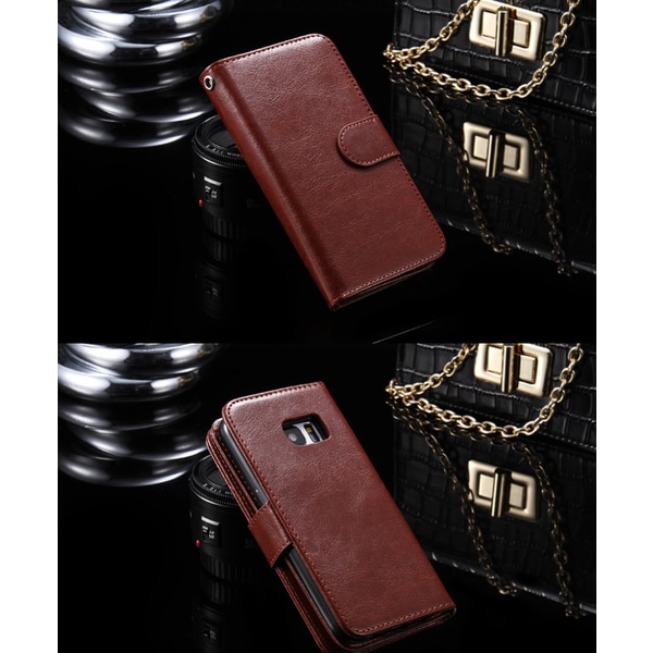 Elegant FLOVEME 9 kort Plånboksfodral för Samsung Galaxy S8+ Brun