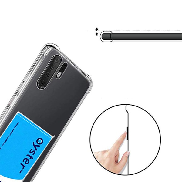 Huawei P30 Pro - Silikonskal med Kortfack Transparent
