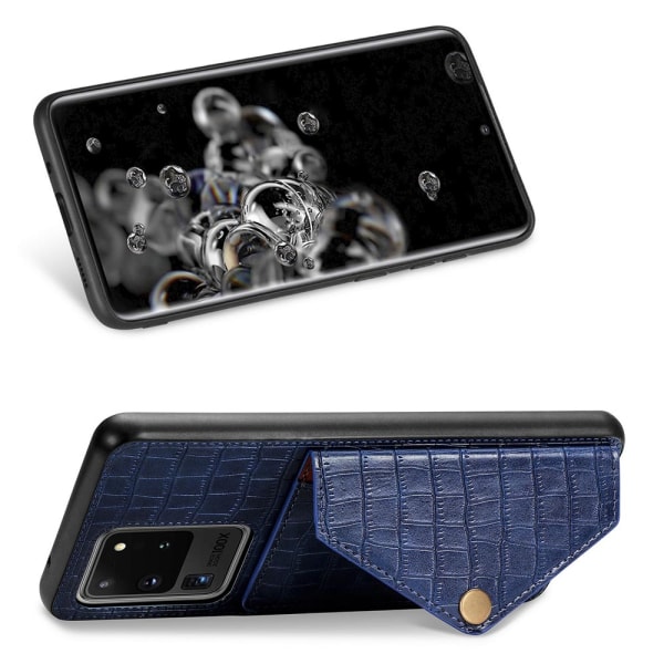 Samsung Galaxy S20 Ultra - Gennemtænkt cover med kortrum Blå