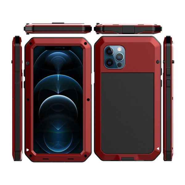 iPhone 13 Pro Max - Stilig HEAVY DUTY beskyttelsesdeksel i aluminium Röd