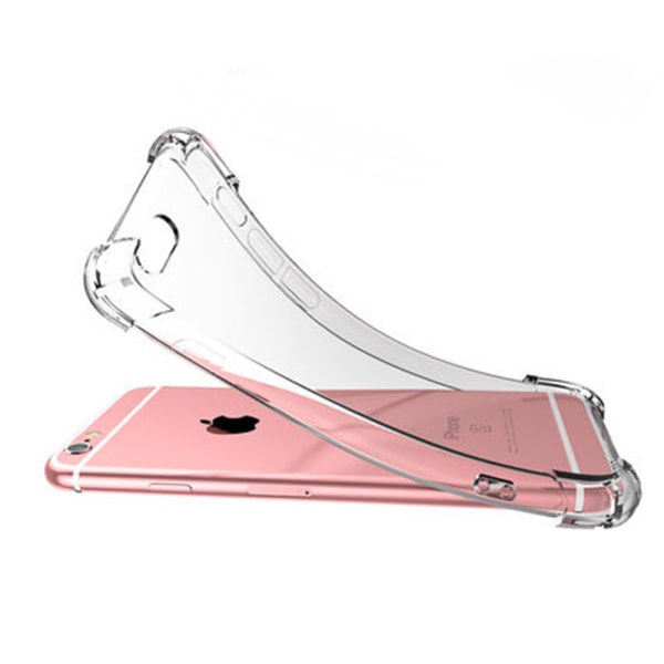 iPhone 6/6S - Praktiskt Silikonskal med Korthållare FLOVEME Transparent/Genomskinlig
