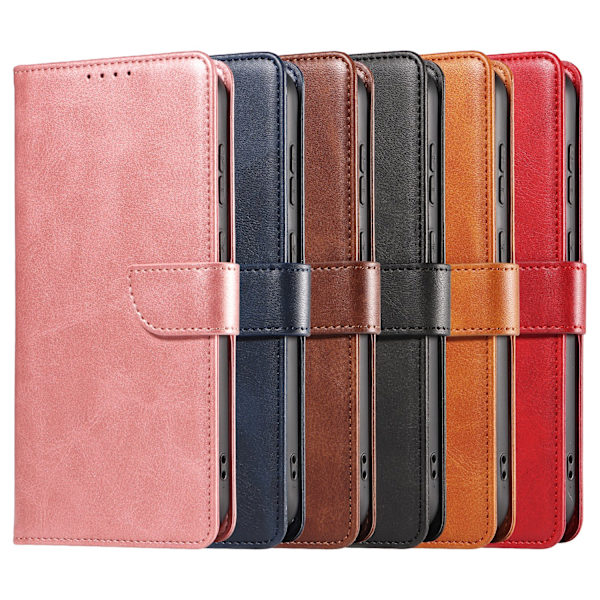 S24 Ultra - Elegant Läderplånboksfodral i 6 färger Pink gold