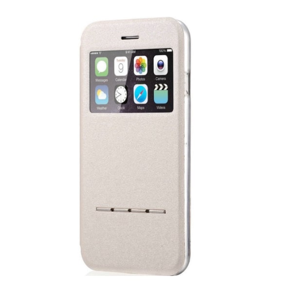 Smartfodral med Fönster & Svarsfunktion för iPhone 6/6S Vit