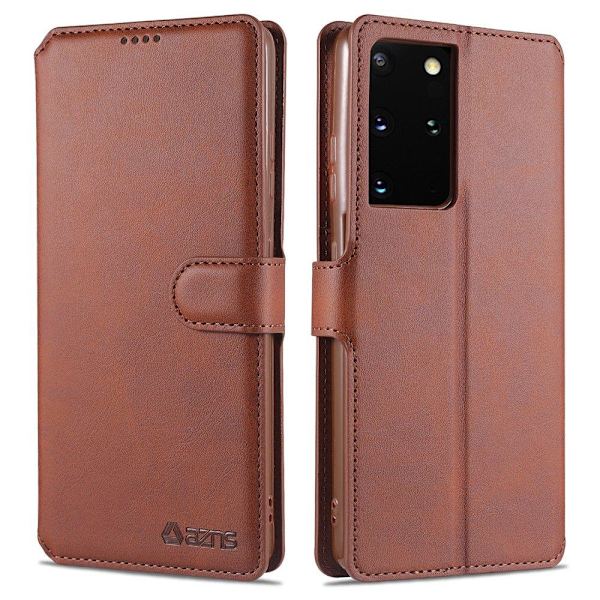 Samsung Galaxy S21 Ultra - Stilsäkert Plånboksfodral (YAZUNSHI) Brun