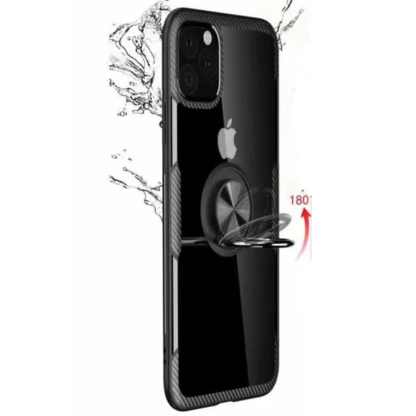 iPhone 11 - Stötdämpande Skal med Ringhållare Blå/Silver