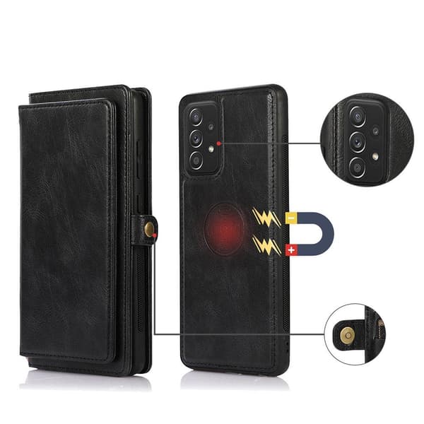 Samsung Galaxy A72 - Professional 2-1 Wallet Case Mörkblå