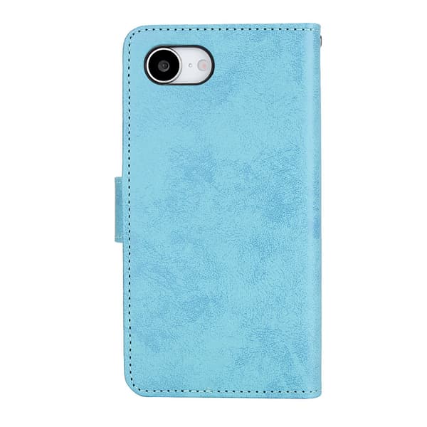 iPhone 16E - Praktiskt Stilrent Plånboksfodral Ljusblå