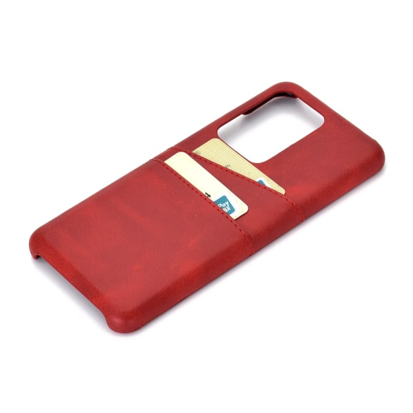 Samsung Galaxy S20 Ultra - Praktisk vintage cover med kortrum Röd