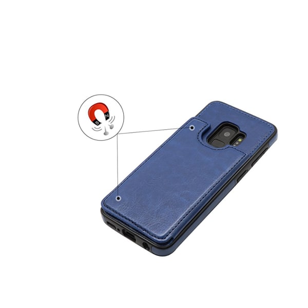 Samsung Galaxy S9 - NKOBEE Läderskal med Plånbok/Kortfack Röd