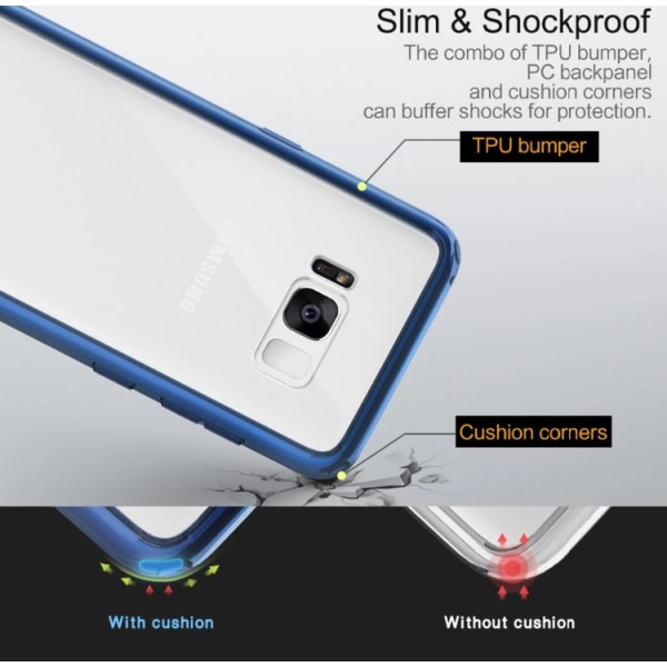 Samsung Galaxy S8 PLUS - Stilfuldt Cover ROCK Høj kvalitet Blå