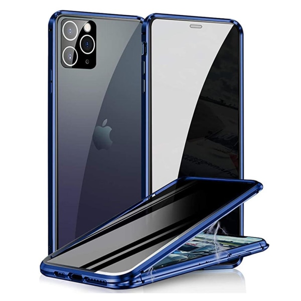 iPhone 12 Pro Max - Käytännöllinen suojaava magneettinen kaksoiskuori Blå